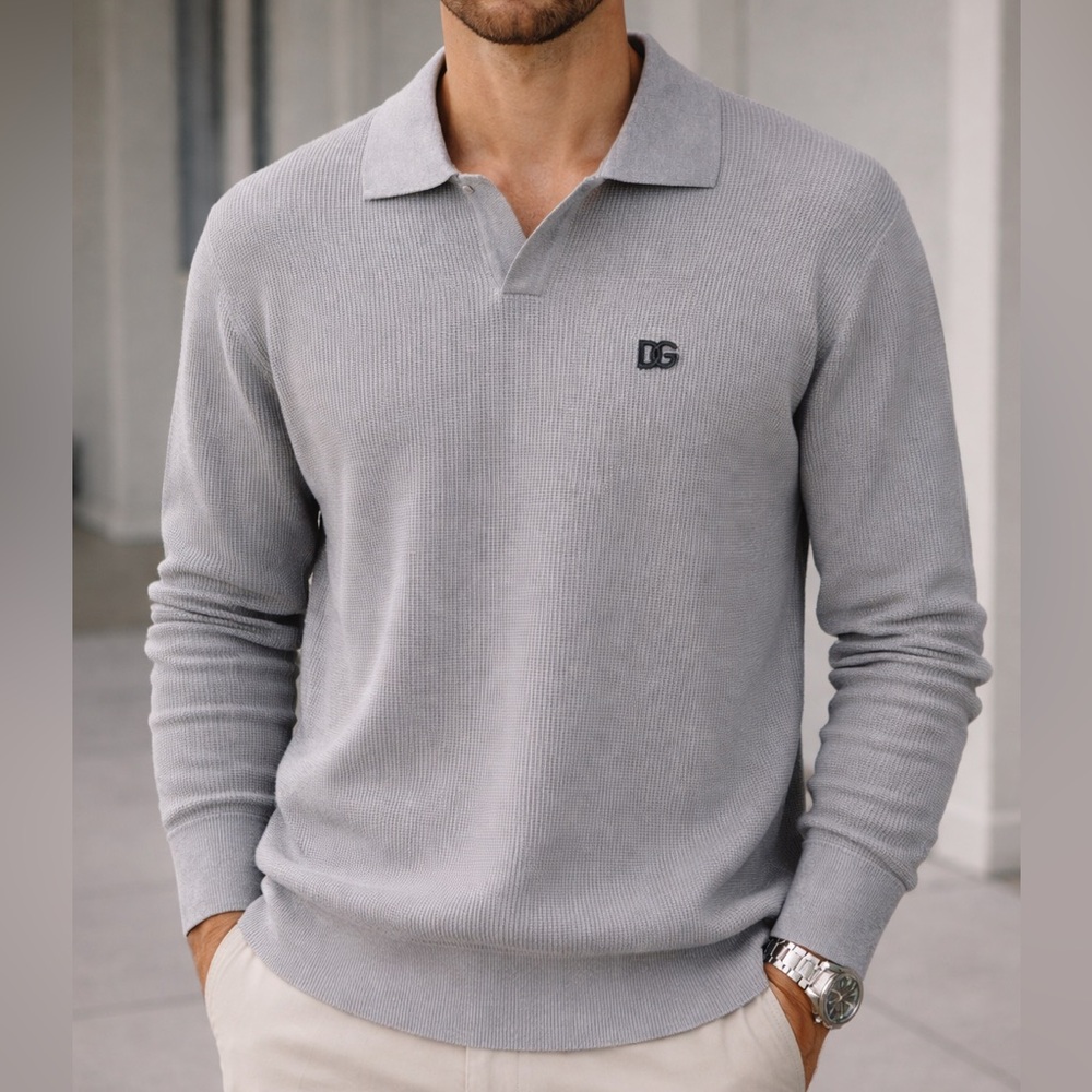 Dolce & Gabbana V-Neck Sweater in Gray